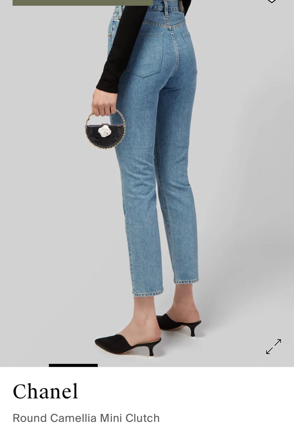 Chanel round Camellia lambskin
