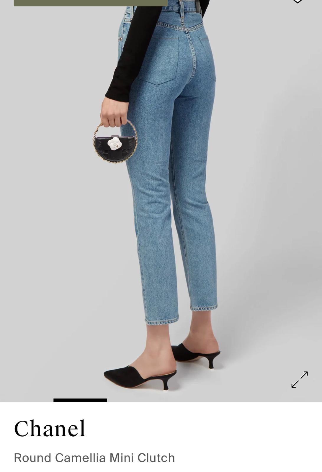Chanel round Camellia lambskin