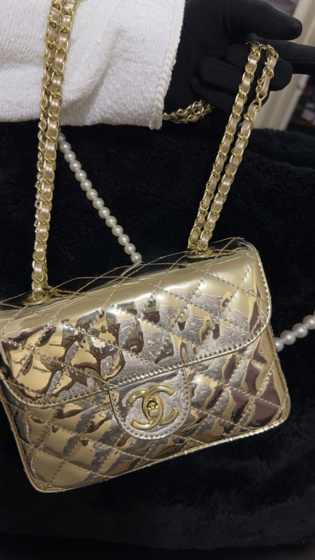 CC metallic gold purse
