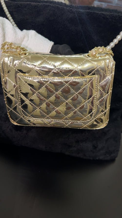 Chanel metallic gold purse