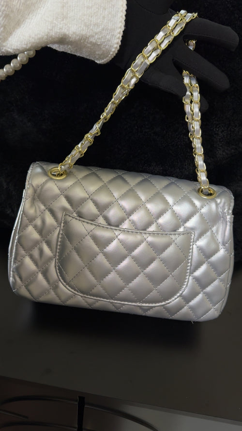 Chanel flap silver