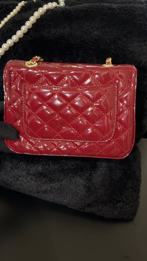 Chanel red patent purse
