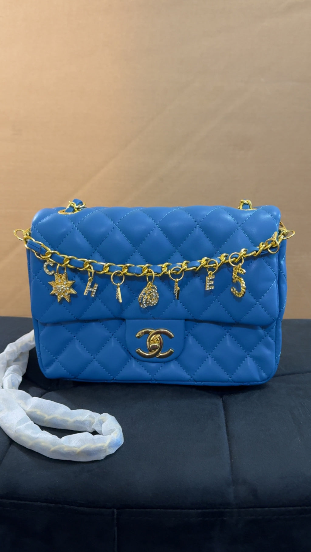 CC flap w/purse charm blue