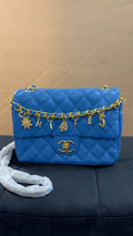 CC flap w/purse charm blue