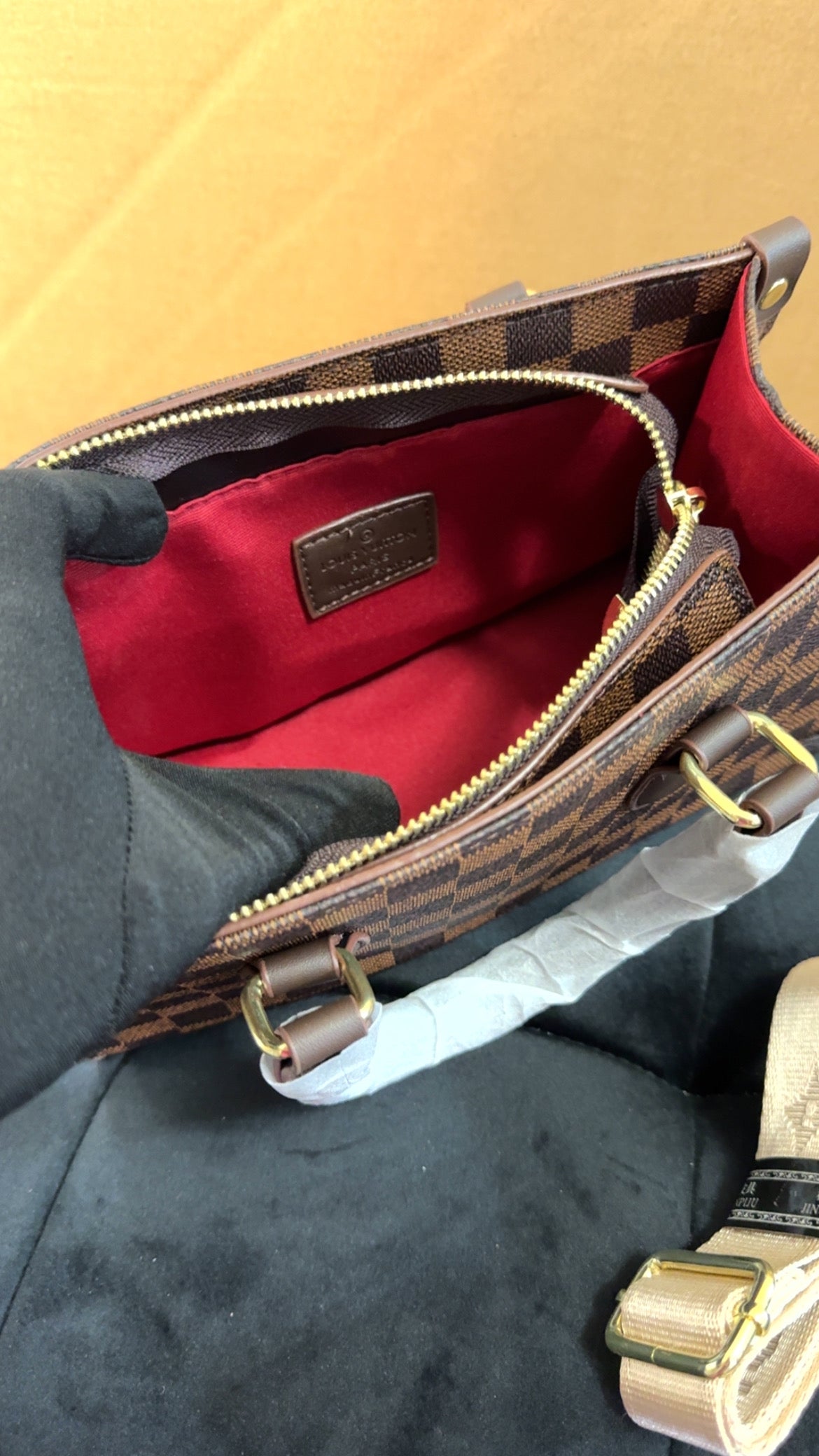 Lu checker tote purse