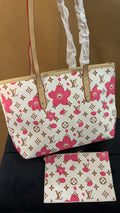 Lu neverfull MM white/flower