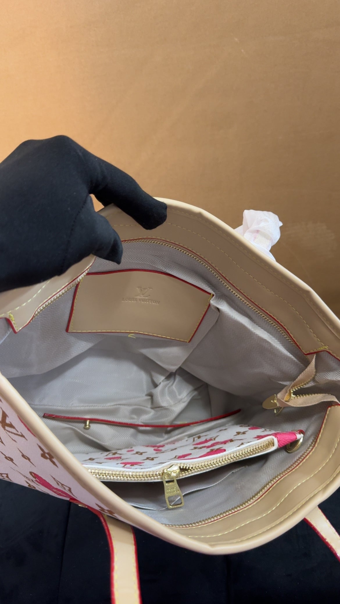 Lu neverfull MM white/flower