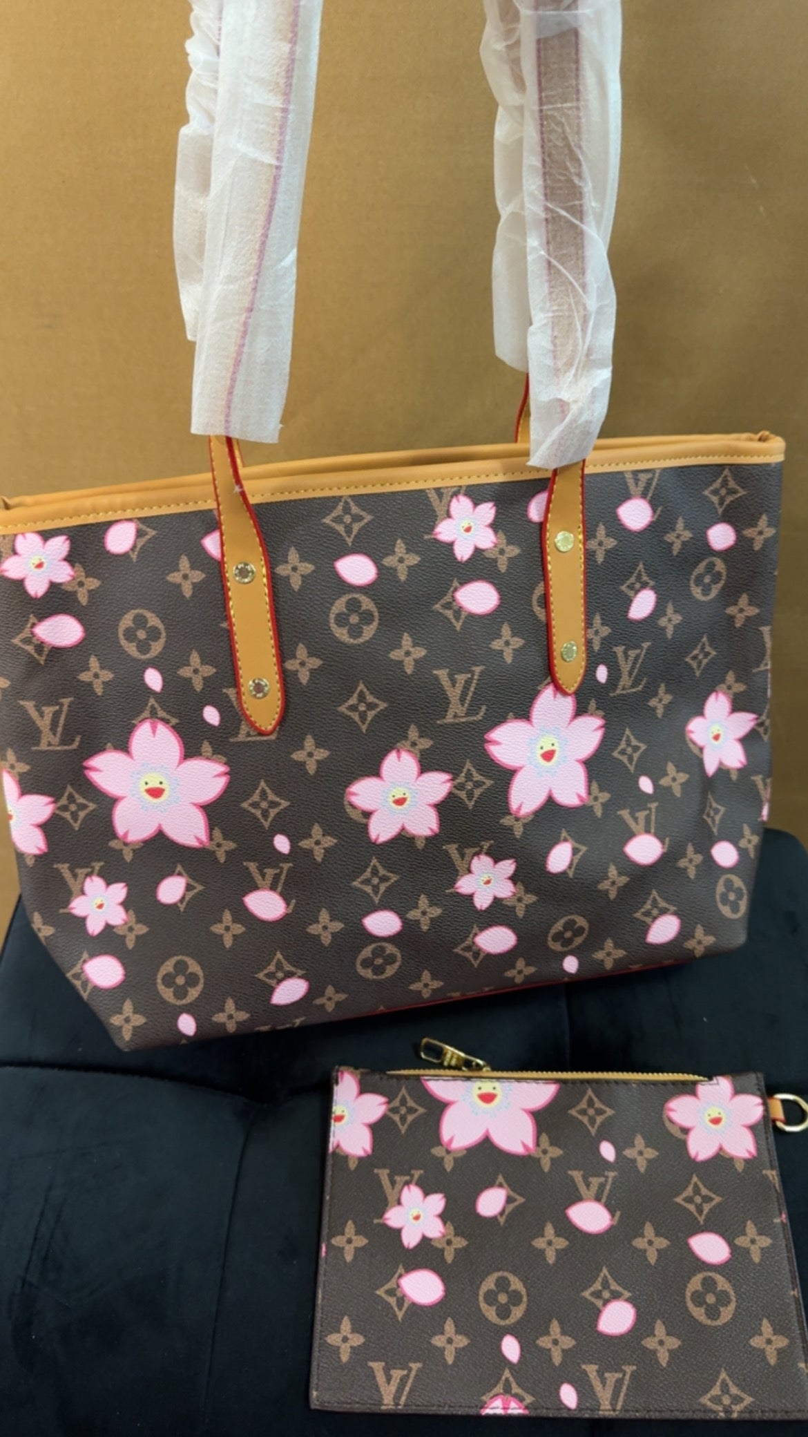 Lu neverfull MM brown/flower