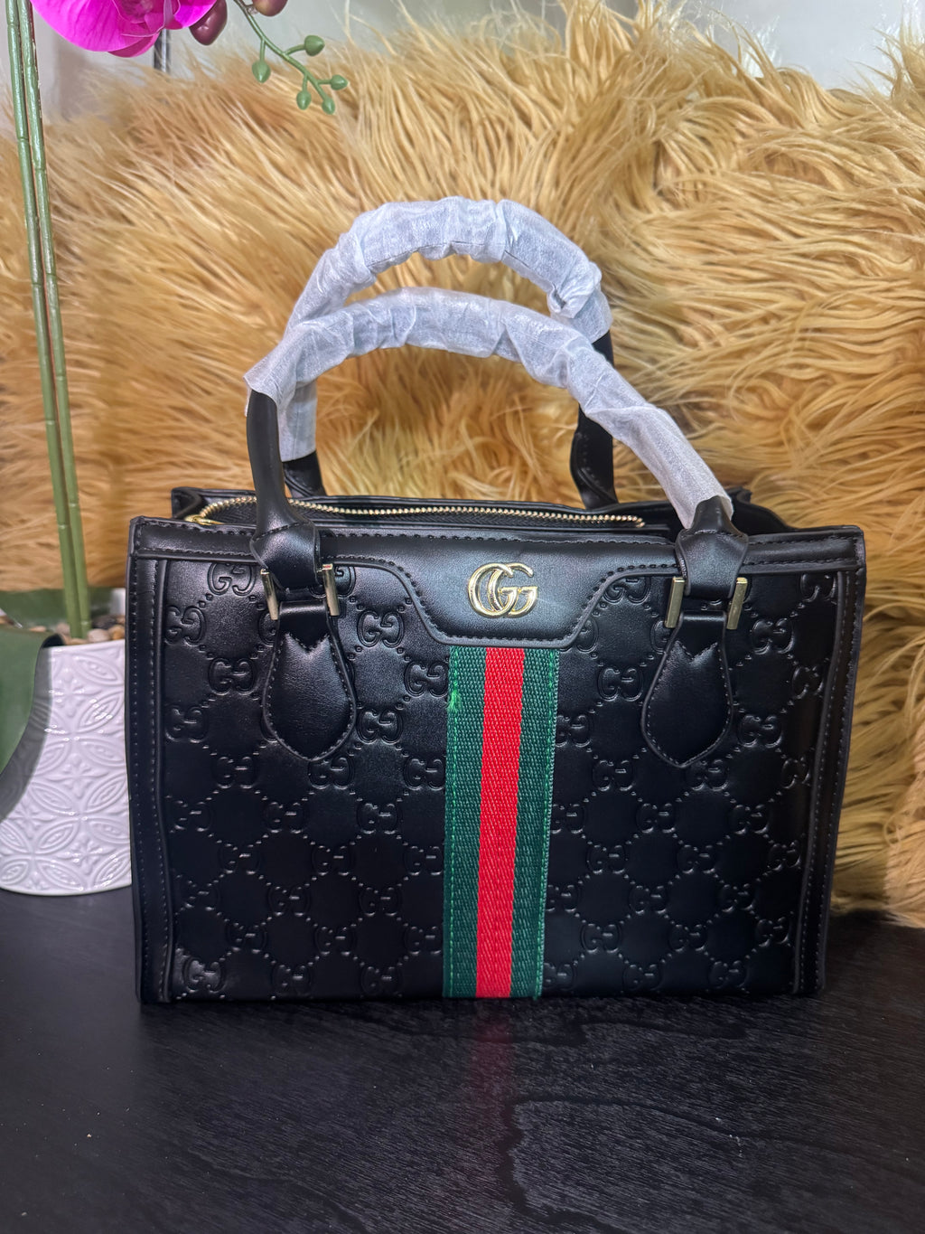 GG mono black tote