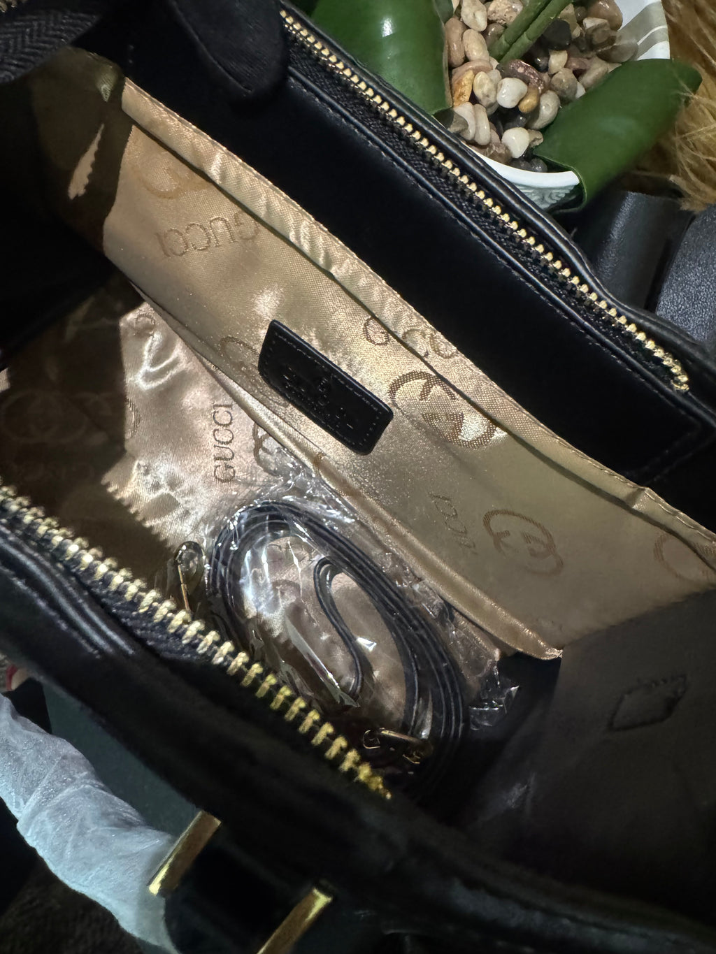 GG mono black tote
