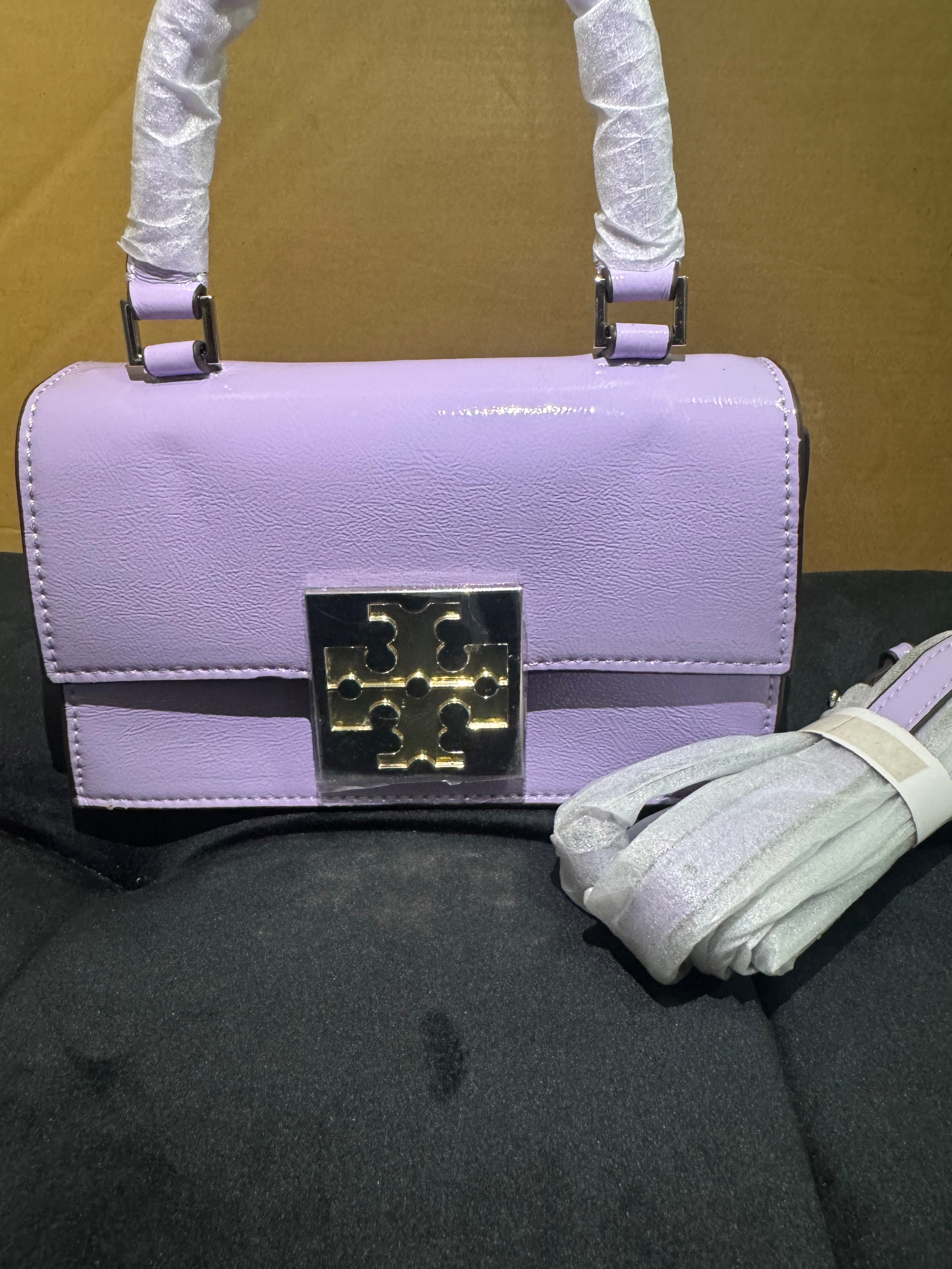 TB lavender purse
