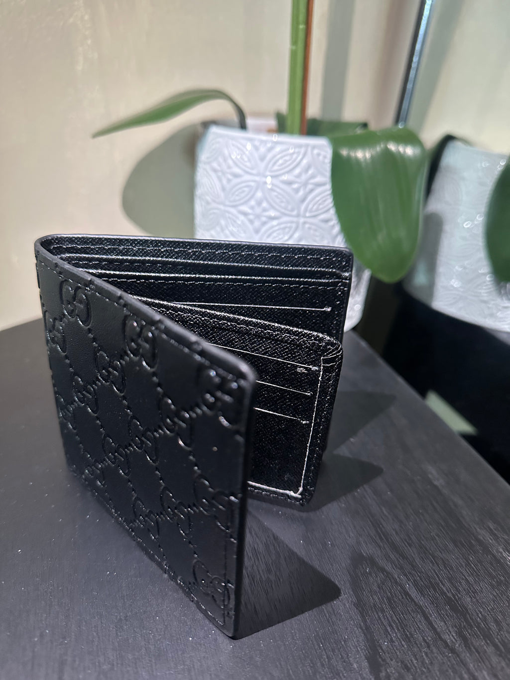 GG mono black wallet