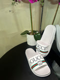GG white w/stripe slide shoes EU 43