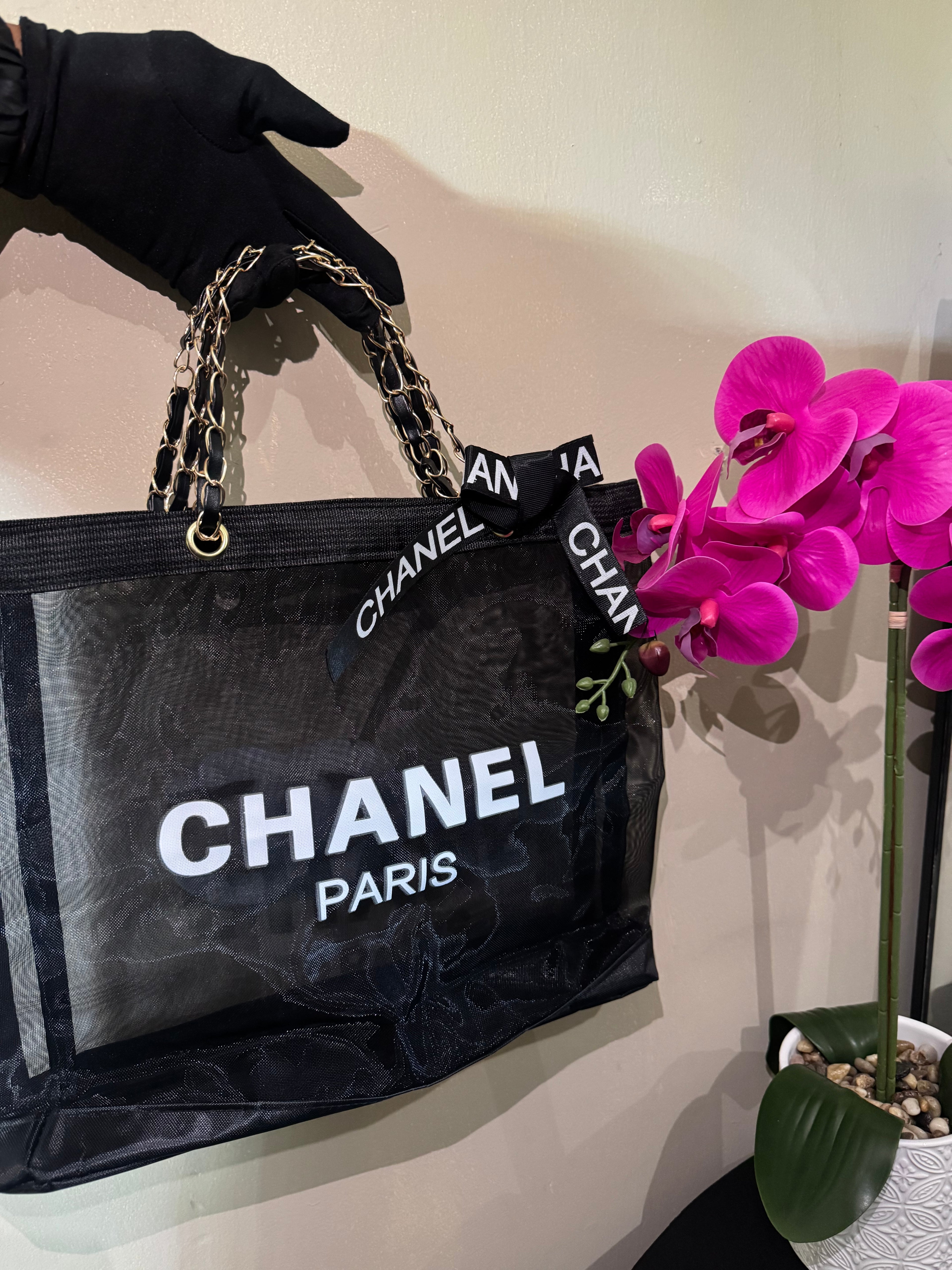 CC mesh tote black