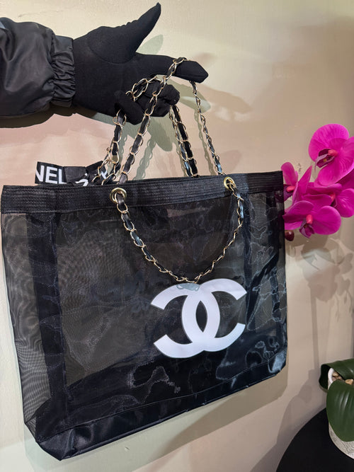 Chanel mesh tote black