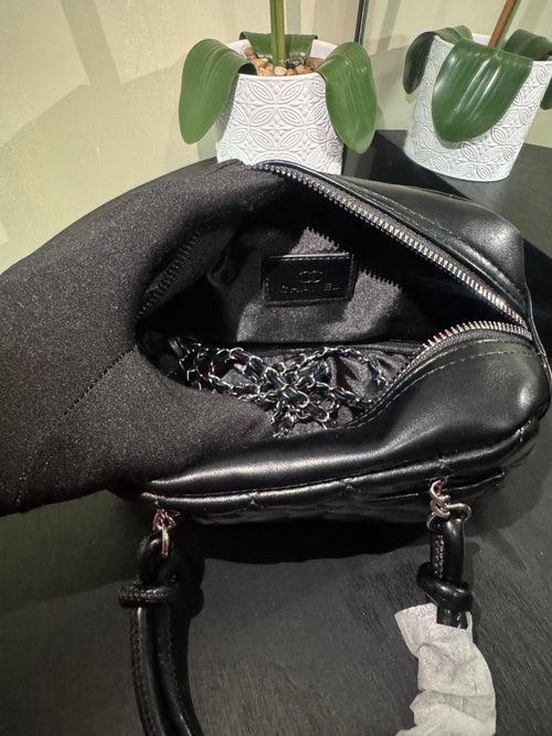 Chanel quilted bowling bag 25