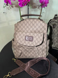 GG brown mono backpack 15in