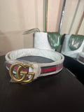 GG white w/stripe belt