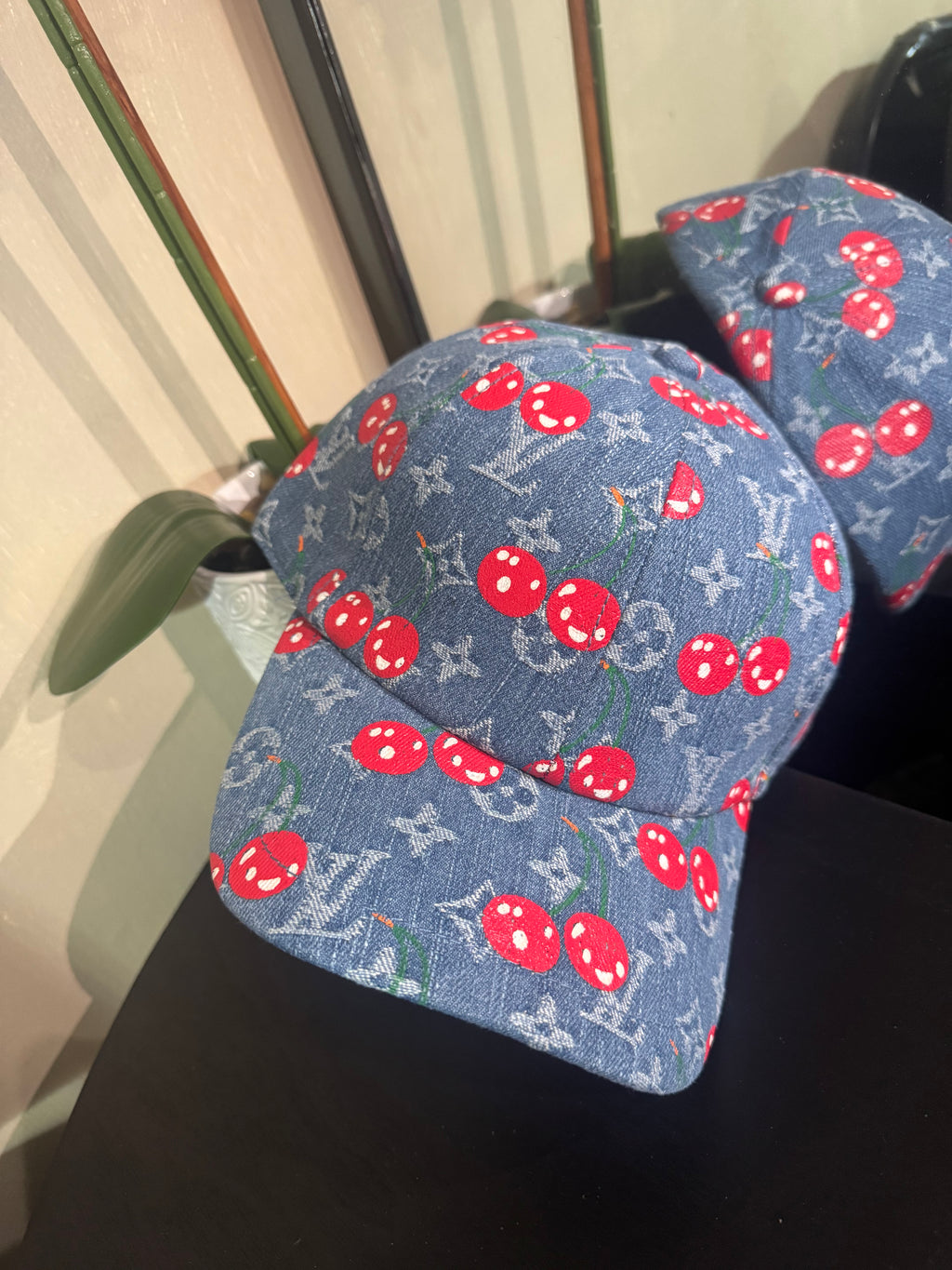Lu denim cherry cap
