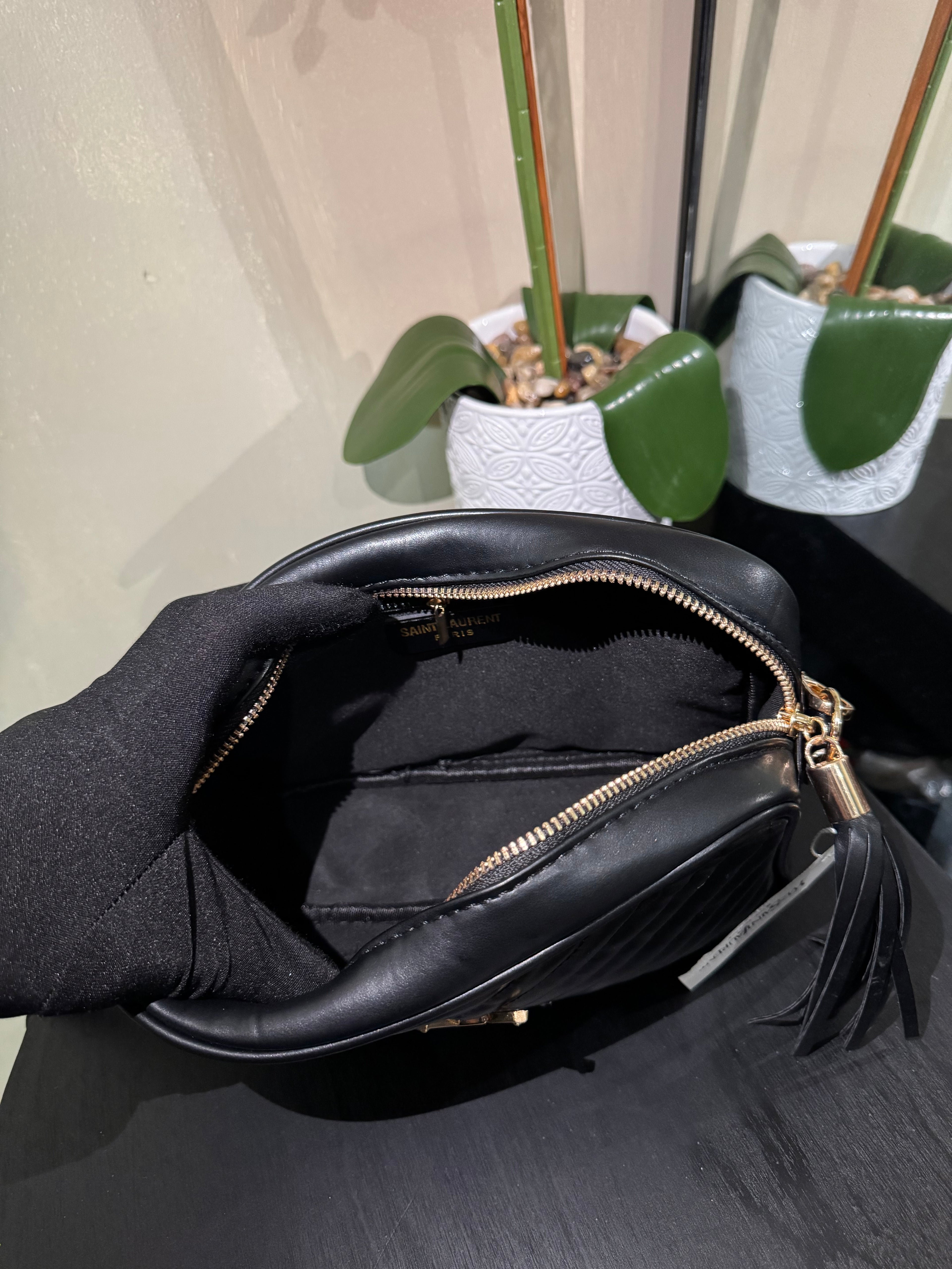 YSL box purse black
