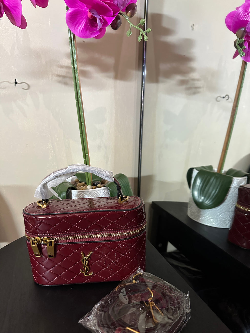YSL vanity burgundy