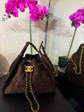 CC quilted 25 drawstring brown
