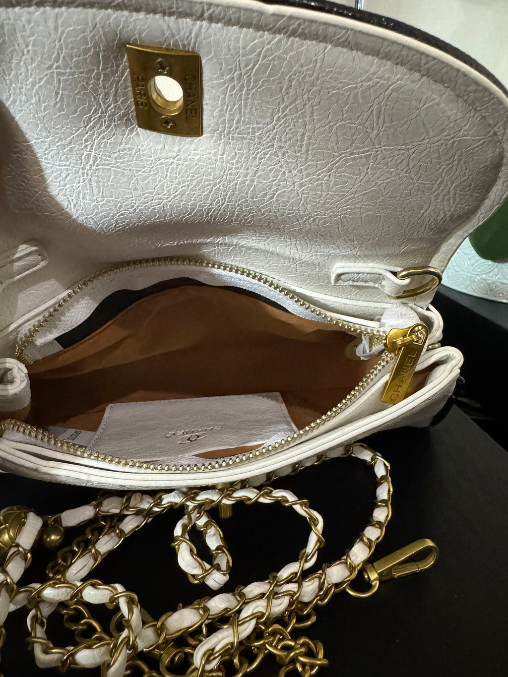 CC purse white w/black trim