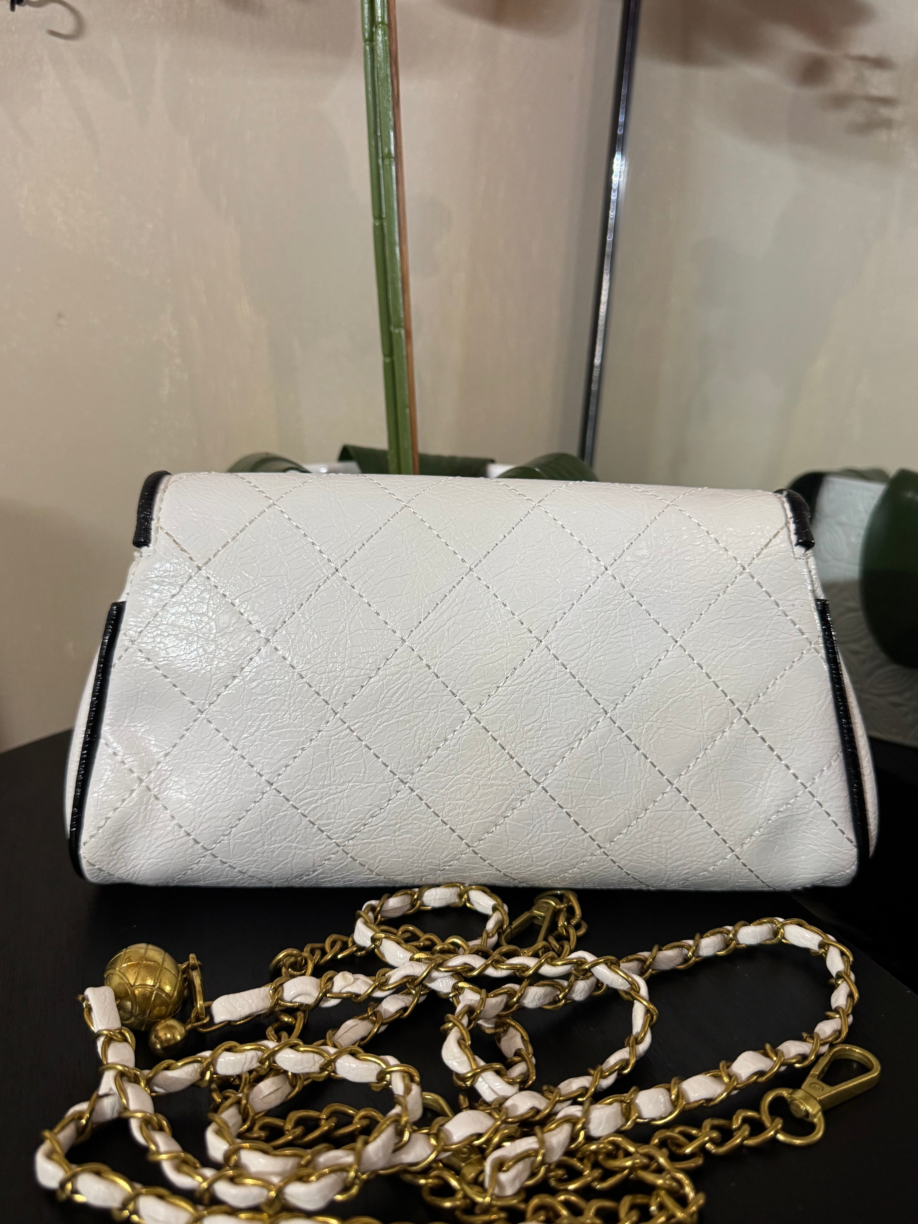 CC purse white w/black trim