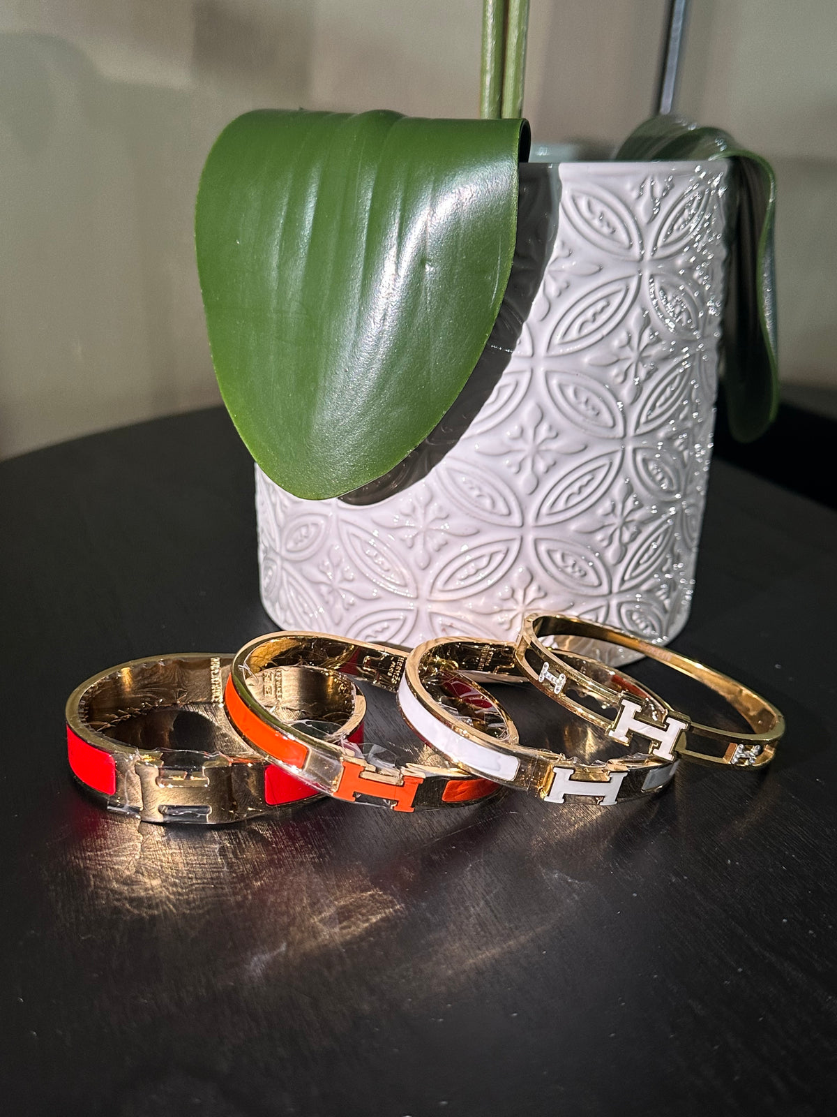 Hermes white double bangle