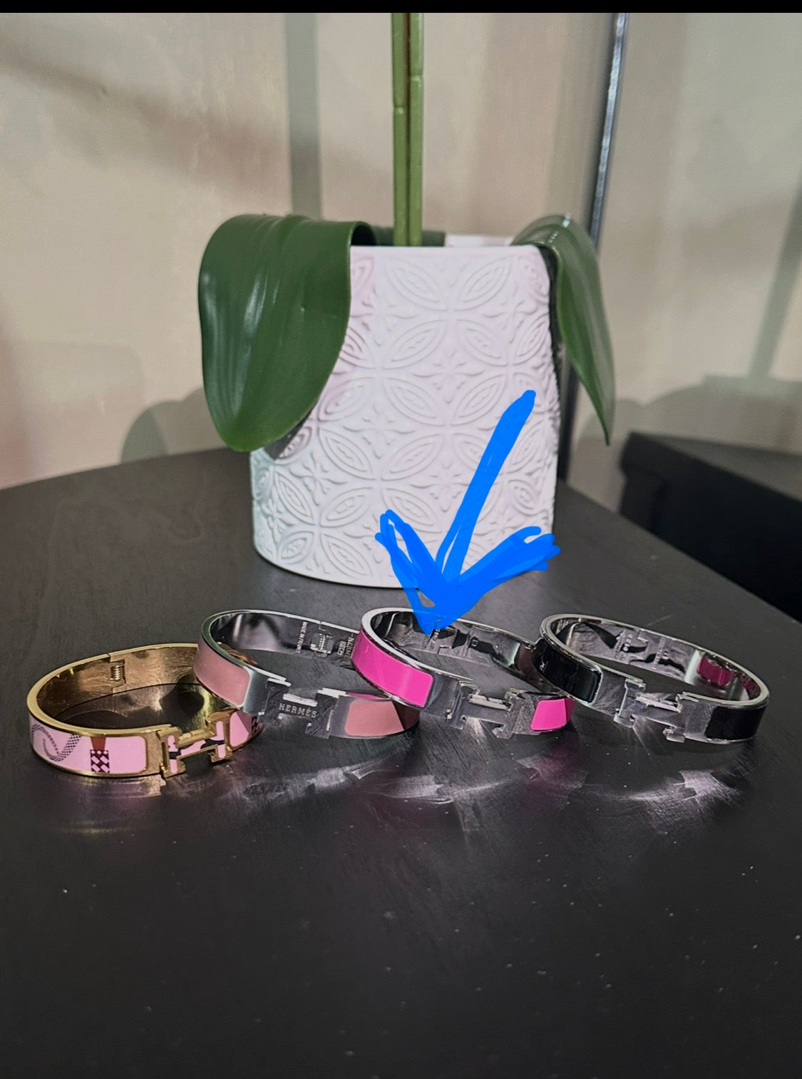 Hermes pink bangle