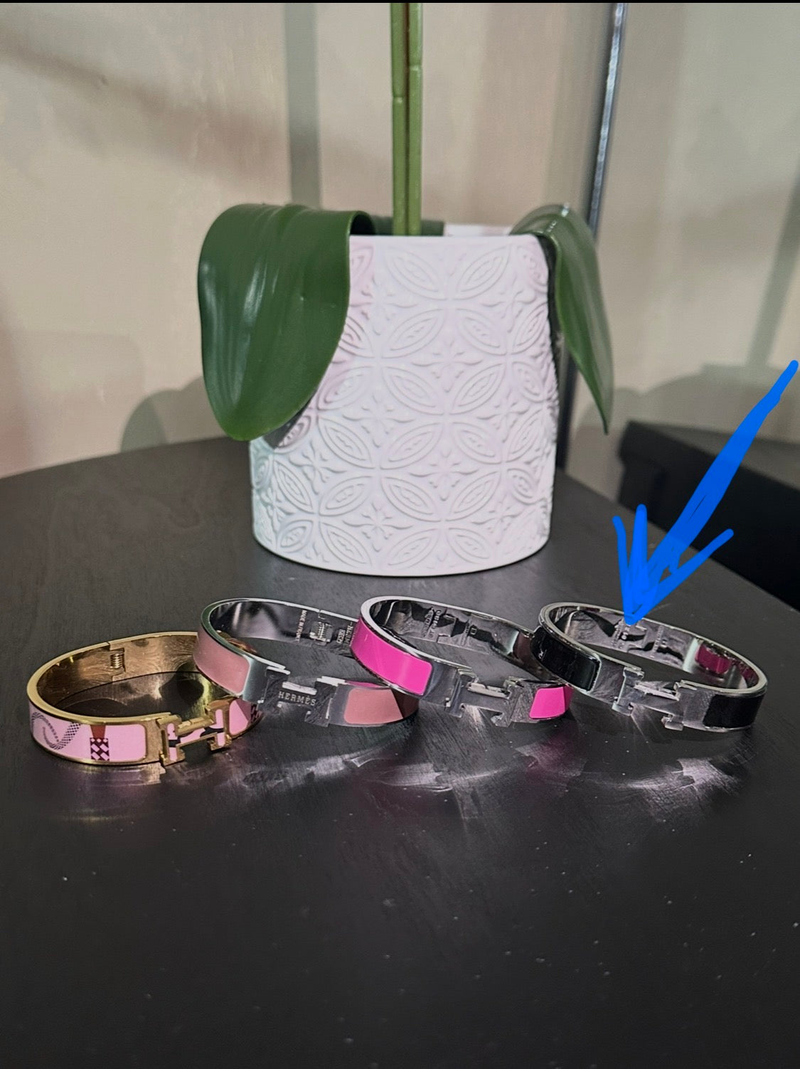 Hermes black bangle