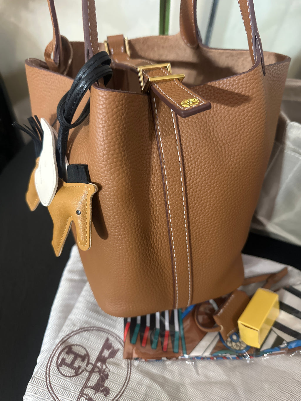 Hermes Picotin lock bag leather