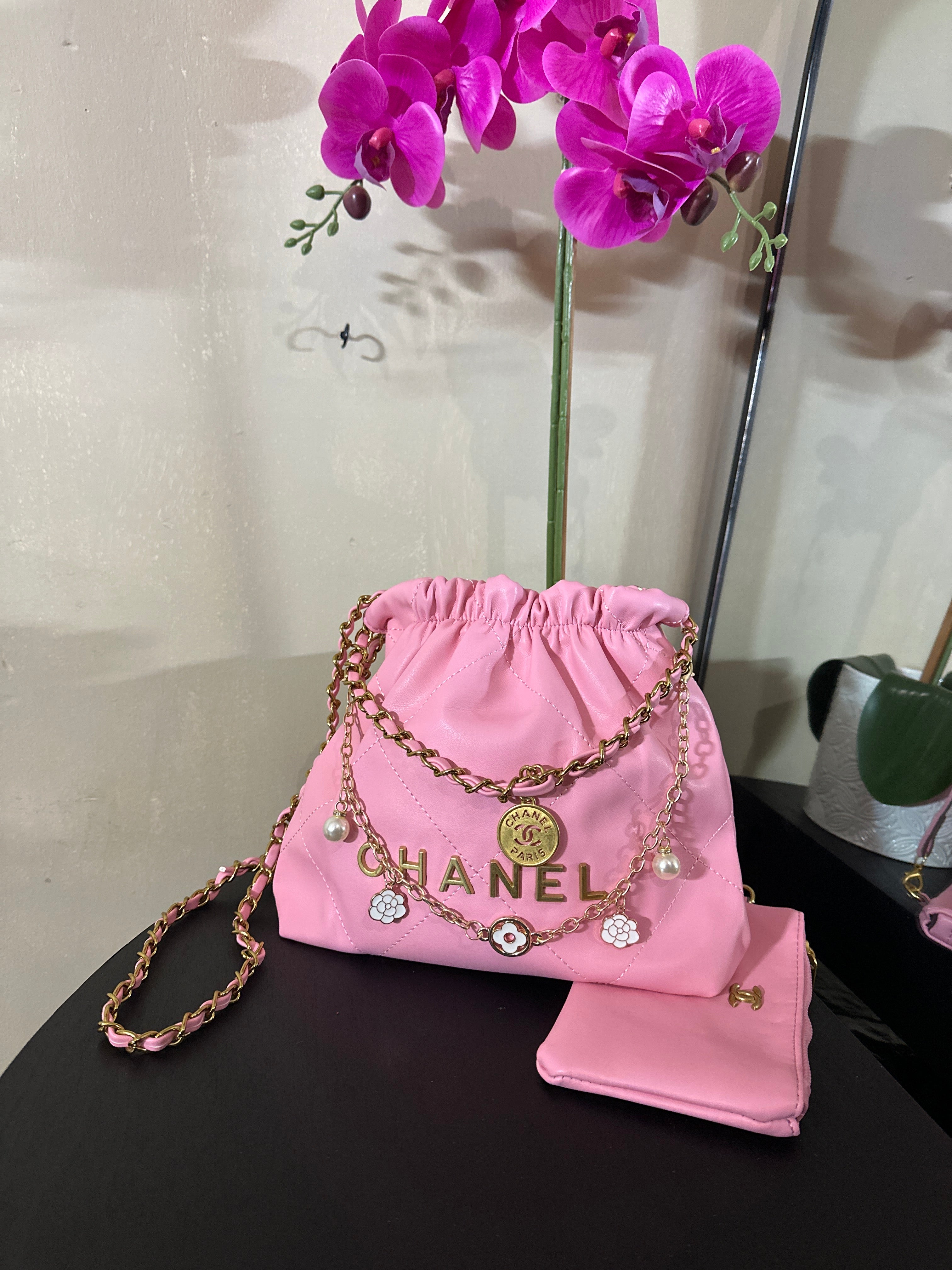 CC drawstring 25 pink