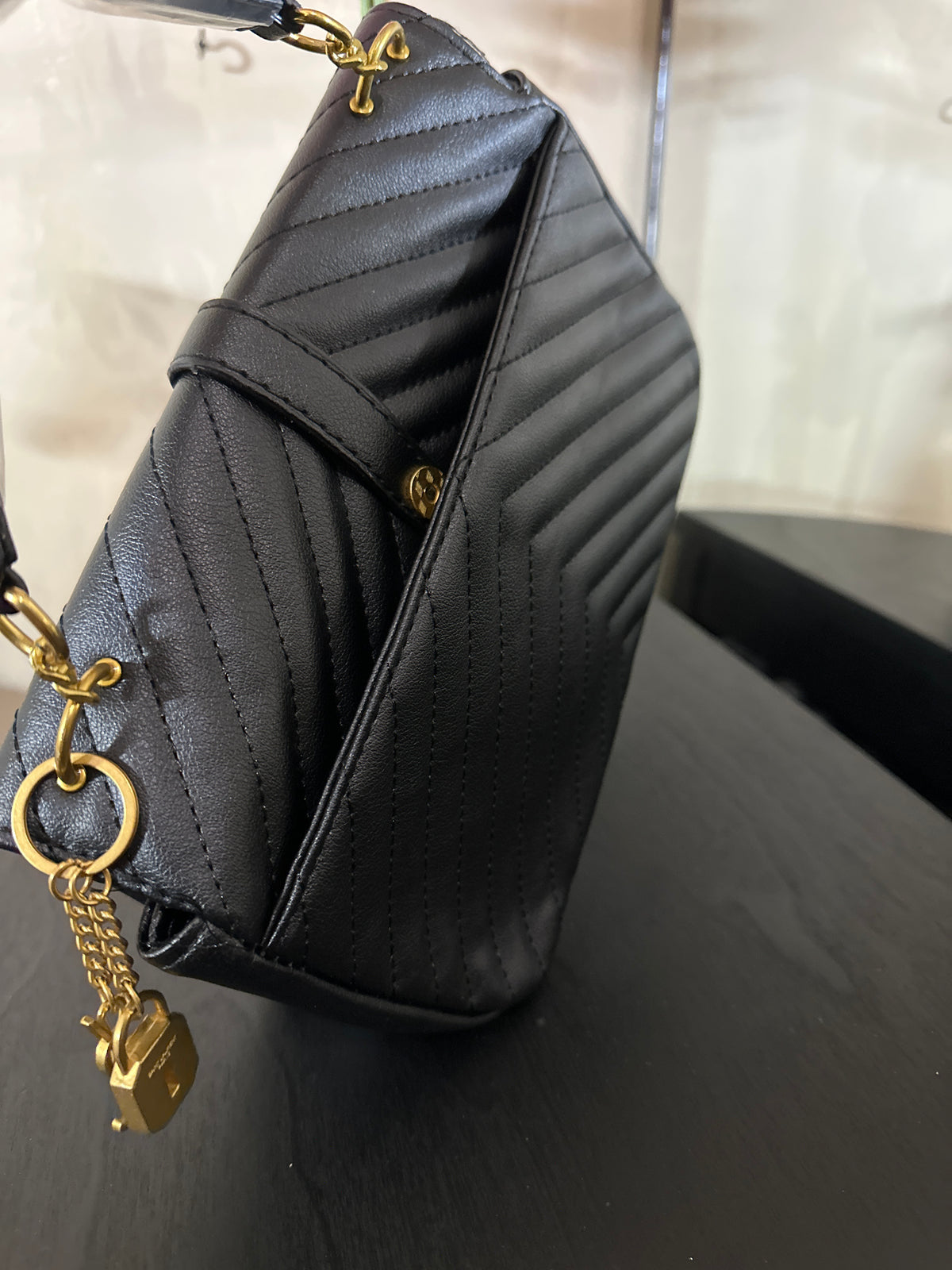 YSL puffy purse black