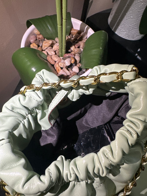 Chanel drawstring 25 green