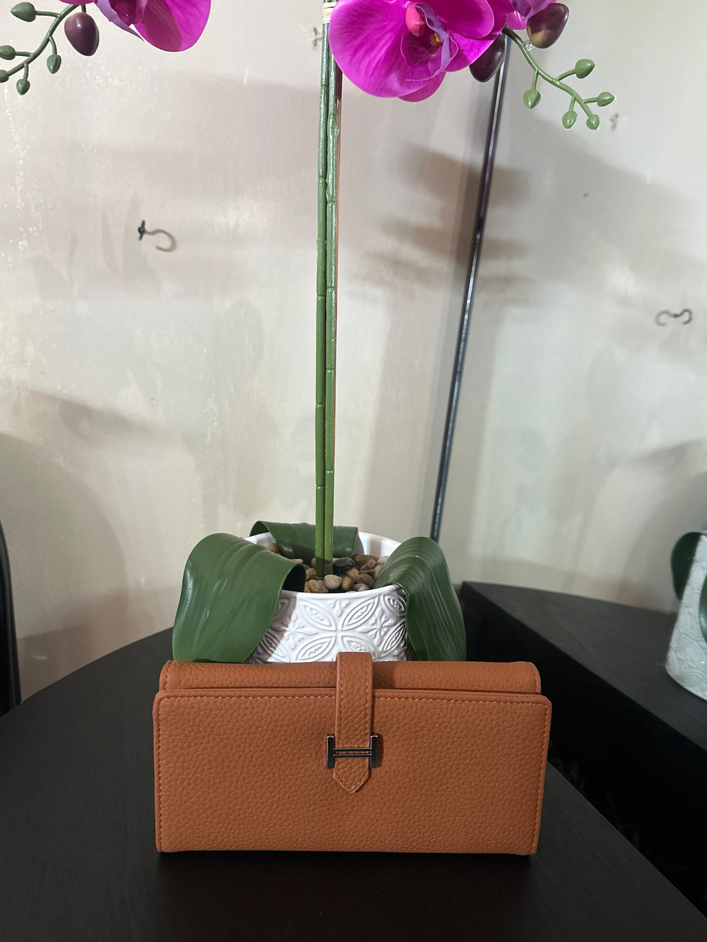 Hermes wallet tab brown