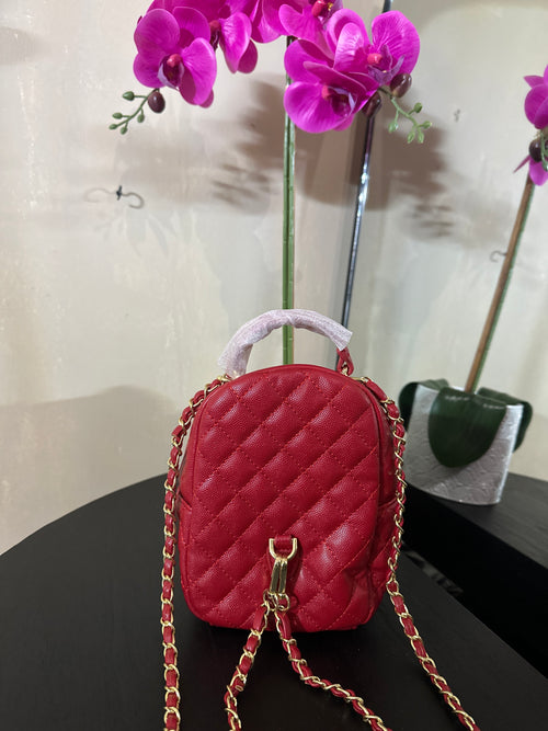 Chanel small backpack red