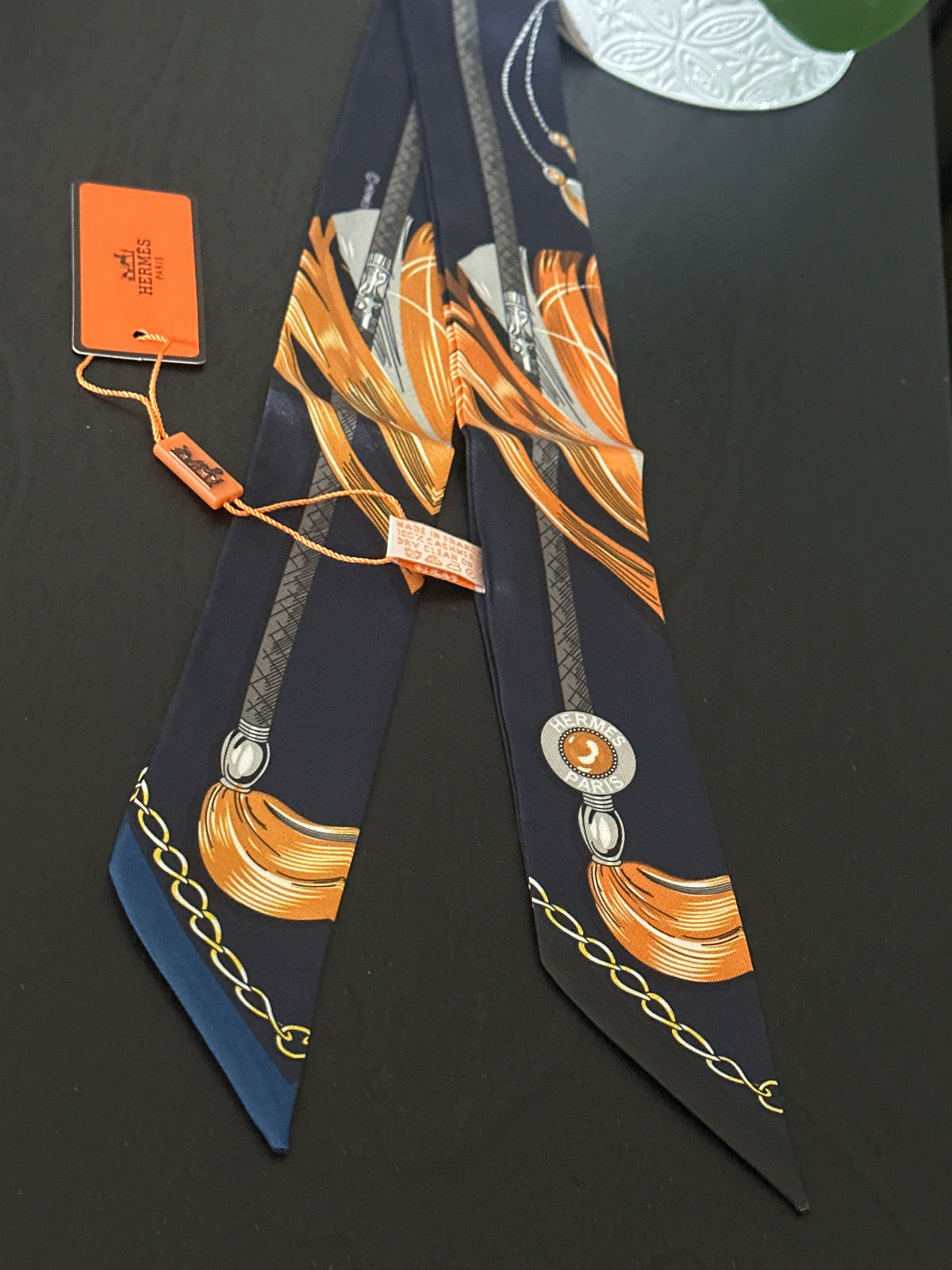 Hermes twilly scarf navy