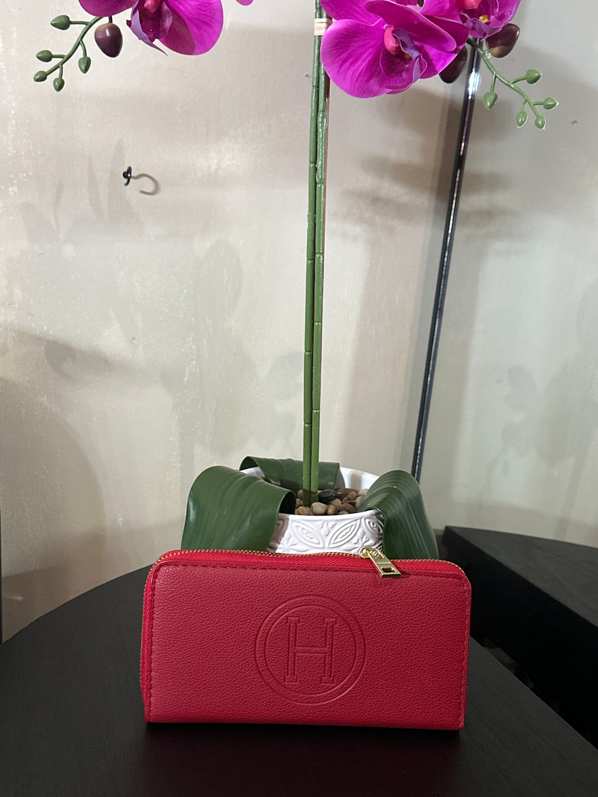 Hermes wallet zip red