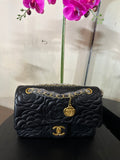 Chanel flap rose purse black