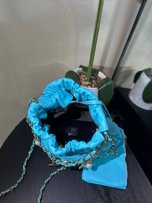 Chanel drawstring 25 blue