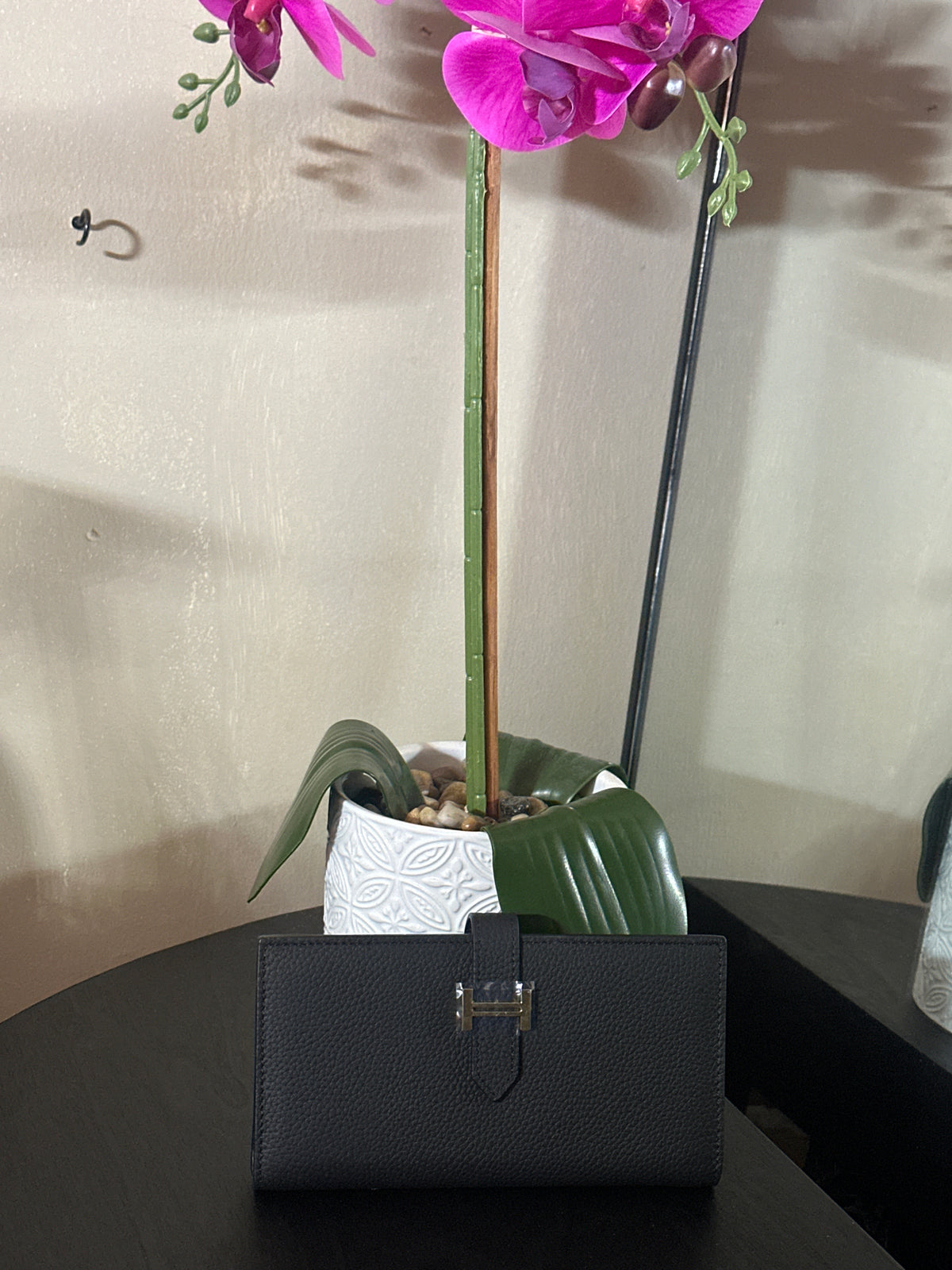 Hermes wallet leather black