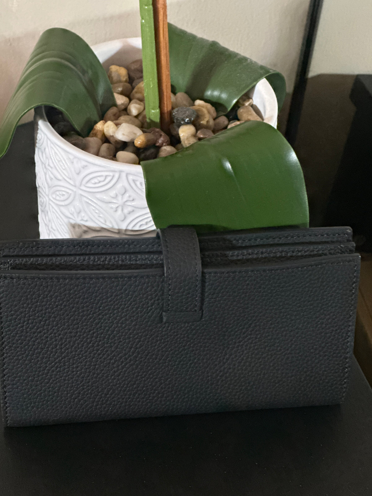 Hermes wallet leather black